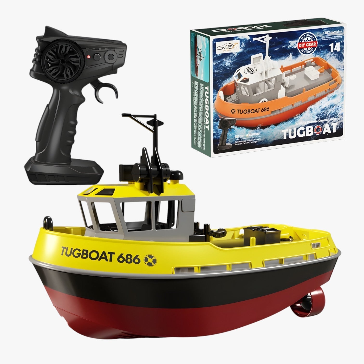 WaveCruze - Bateau de mer RC avec double moteur et portée de télécommande étendue