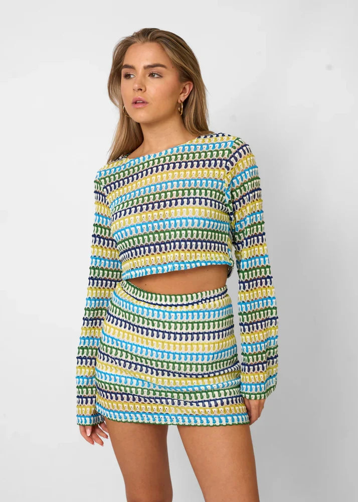 Adelien – Ensemble deux pièces élégant avec manches longues et short coupe décontractée