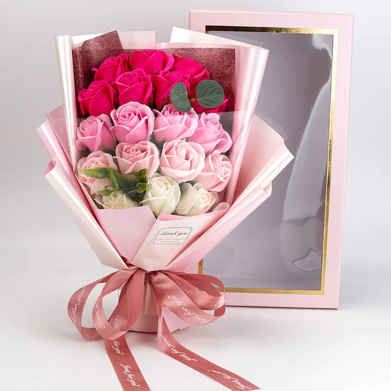 BrightBloom – Bouquet de roses artisanal avec une sélection de fleurs luxuriantes
