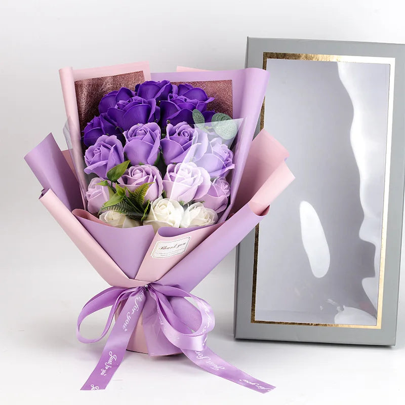 BrightBloom – Bouquet de roses artisanal avec une sélection de fleurs luxuriantes