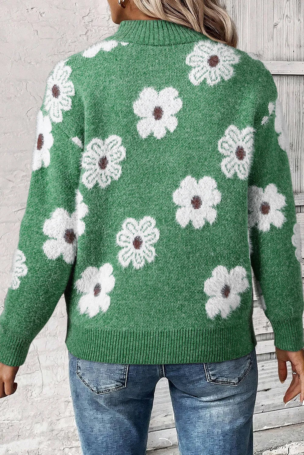 Daisy - Pull fleuri à demi zip pour un style sans effort