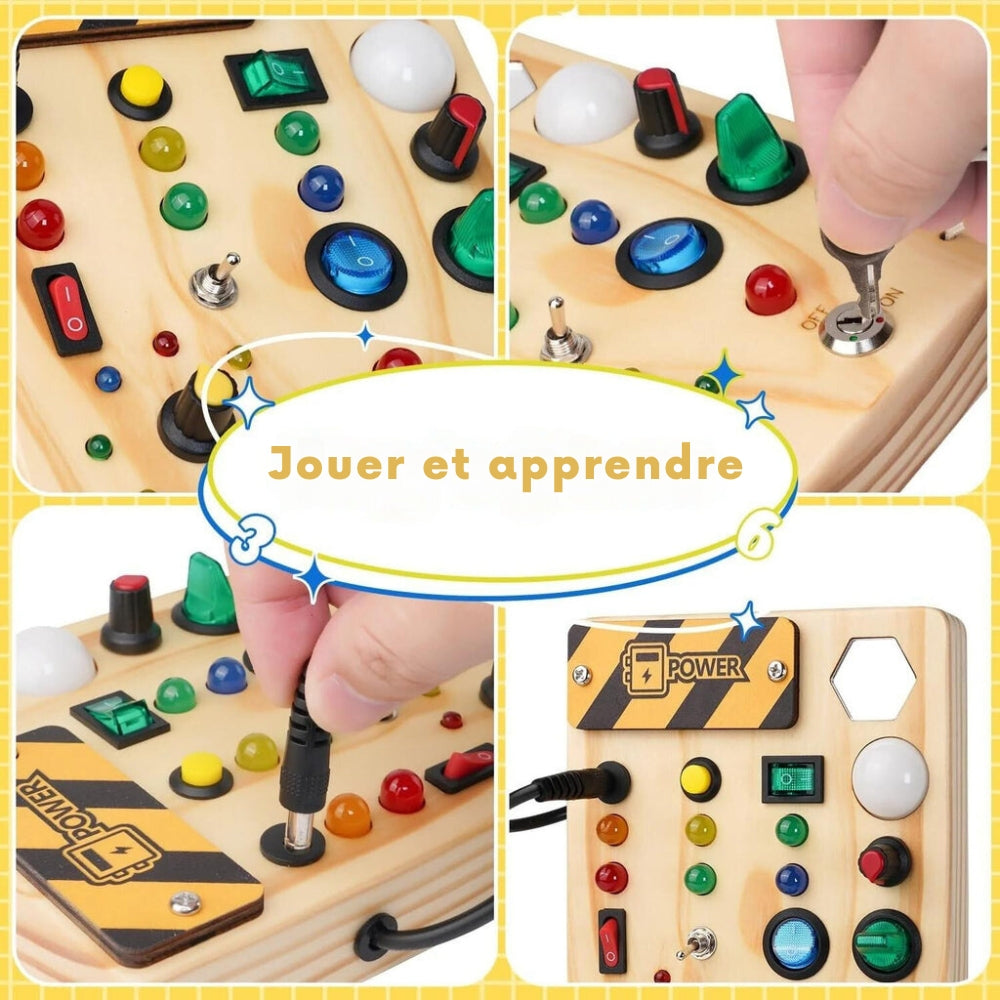 SparkQuest - Tableau D'affichage Montessori Pour Tout-Petits Avec 27 Lumières LED