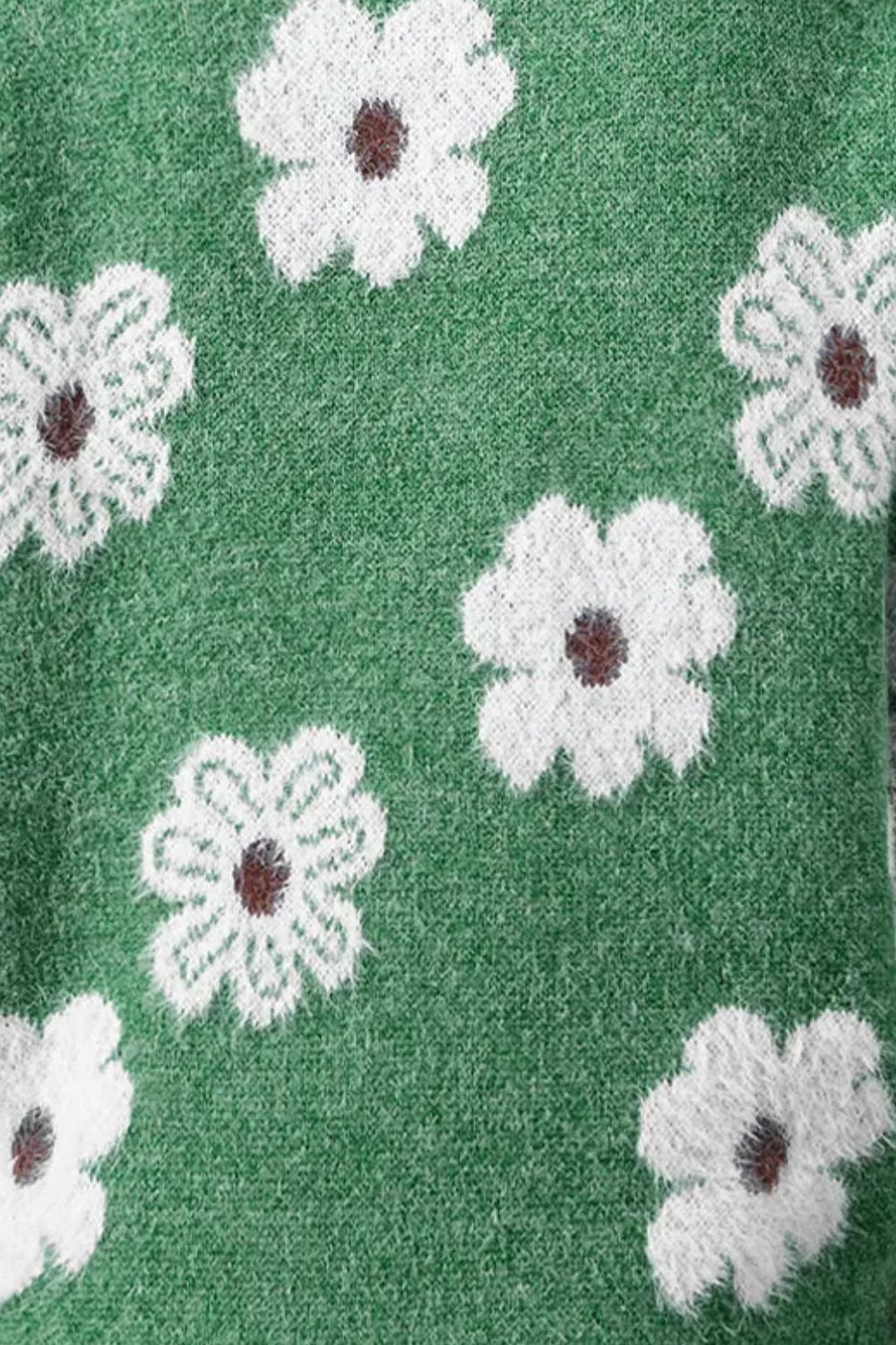 Daisy - Pull fleuri à demi zip pour un style sans effort