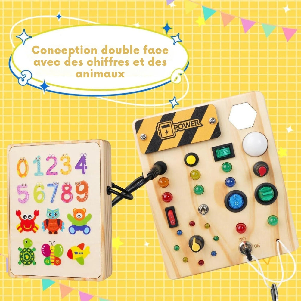 SparkQuest - Tableau D'affichage Montessori Pour Tout-Petits Avec 27 Lumières LED