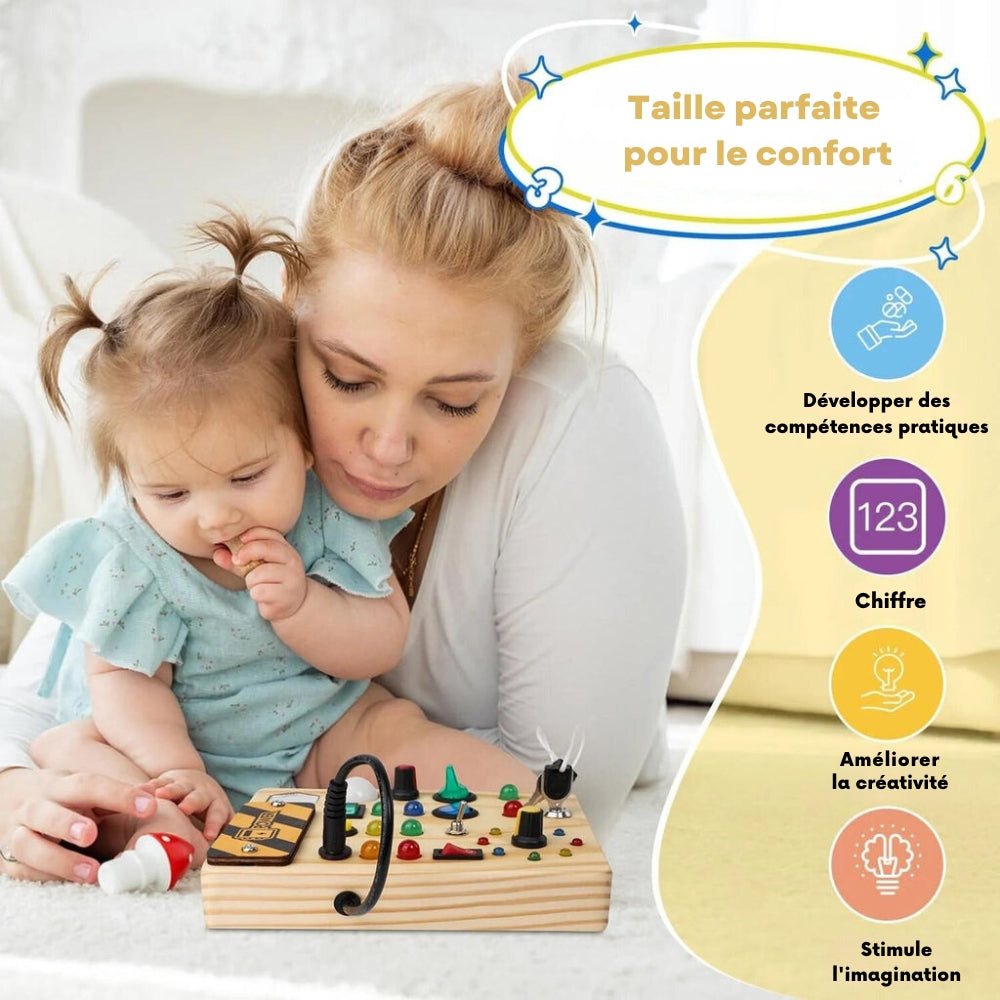 SparkQuest - Tableau D'affichage Montessori Pour Tout-Petits Avec 27 Lumières LED