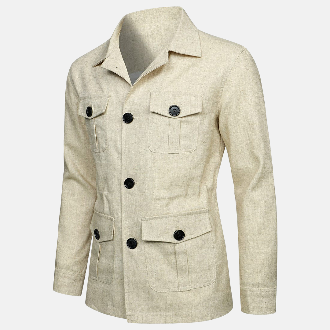 Alexander – Veste classique à manches longues avec plusieurs poches et col