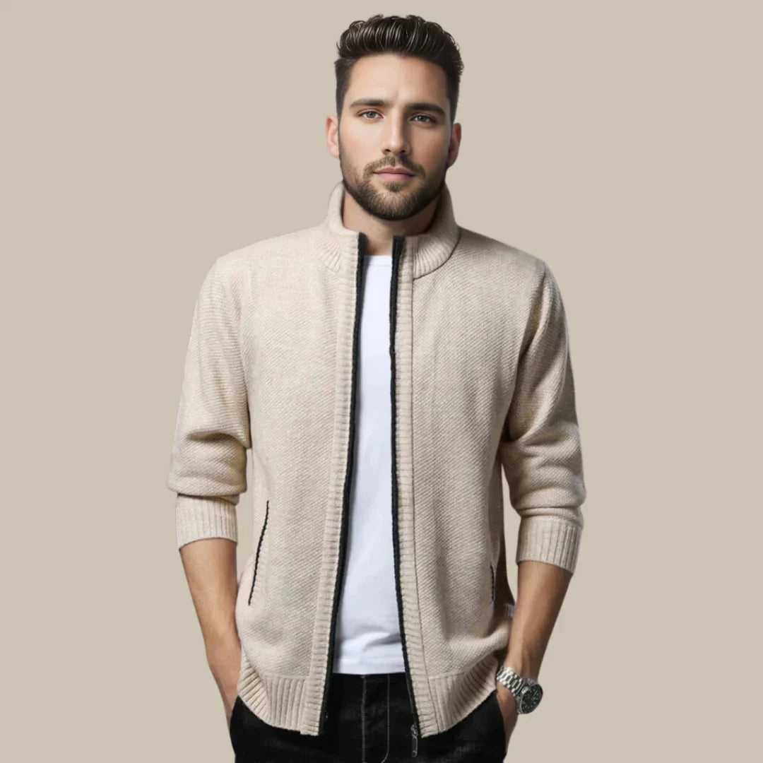 Caleb - Veste élégante à fermeture éclair avec col montant pour un style sophistiqué