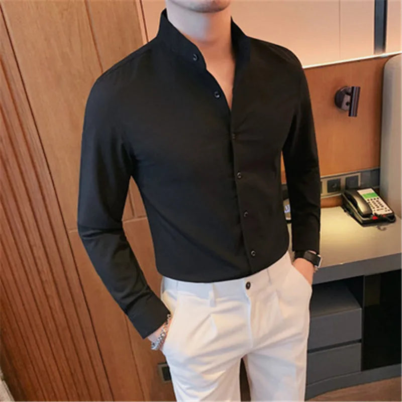 Chemise en coton lin rayée Vert clair Chemise en coton lin rayée Vert clair