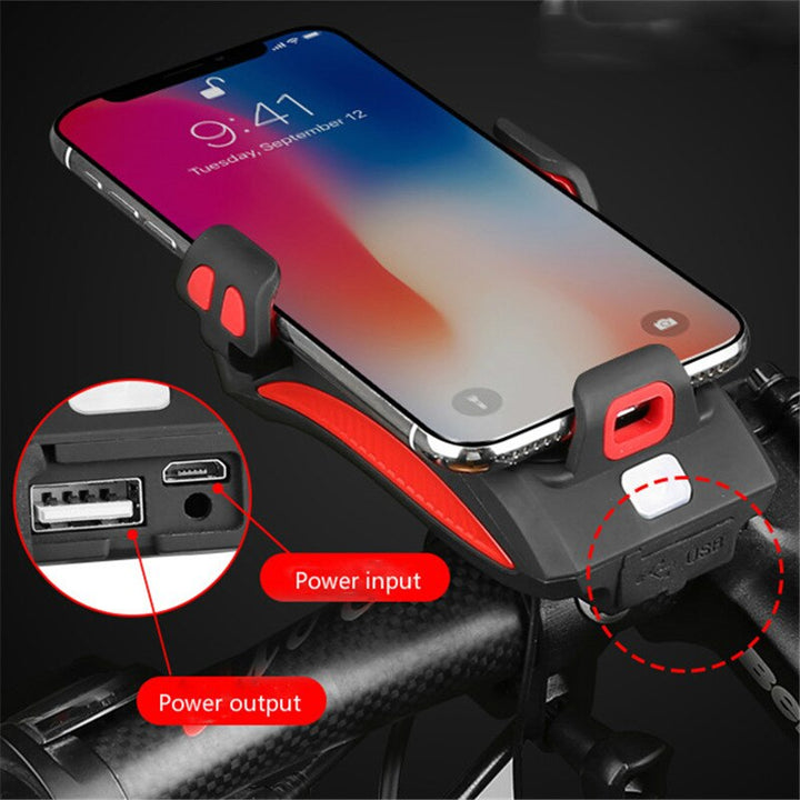 HoldPro - 4-in-1 Support De Téléphone, Powerbank, Lumières Et Klaxon