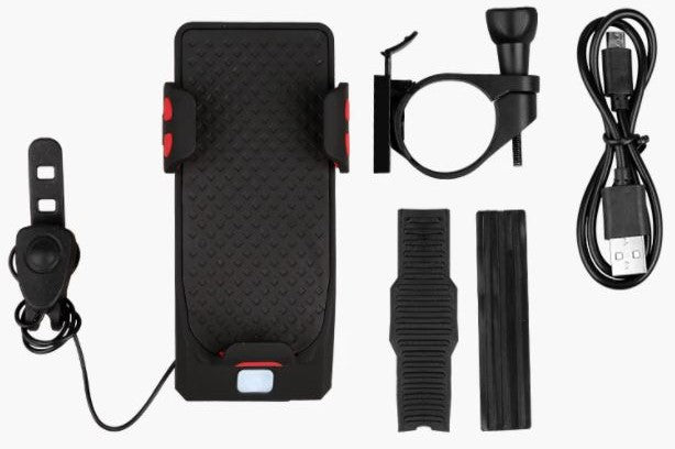 HoldPro - 4-in-1 Support De Téléphone, Powerbank, Lumières Et Klaxon