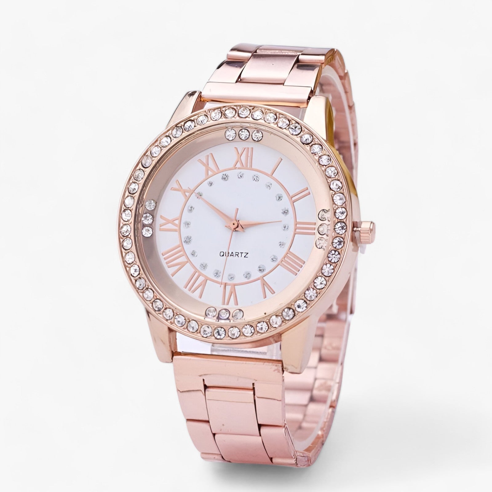 WristGleam - Montre de sport et de loisirs élégante avec cadran orné de diamants