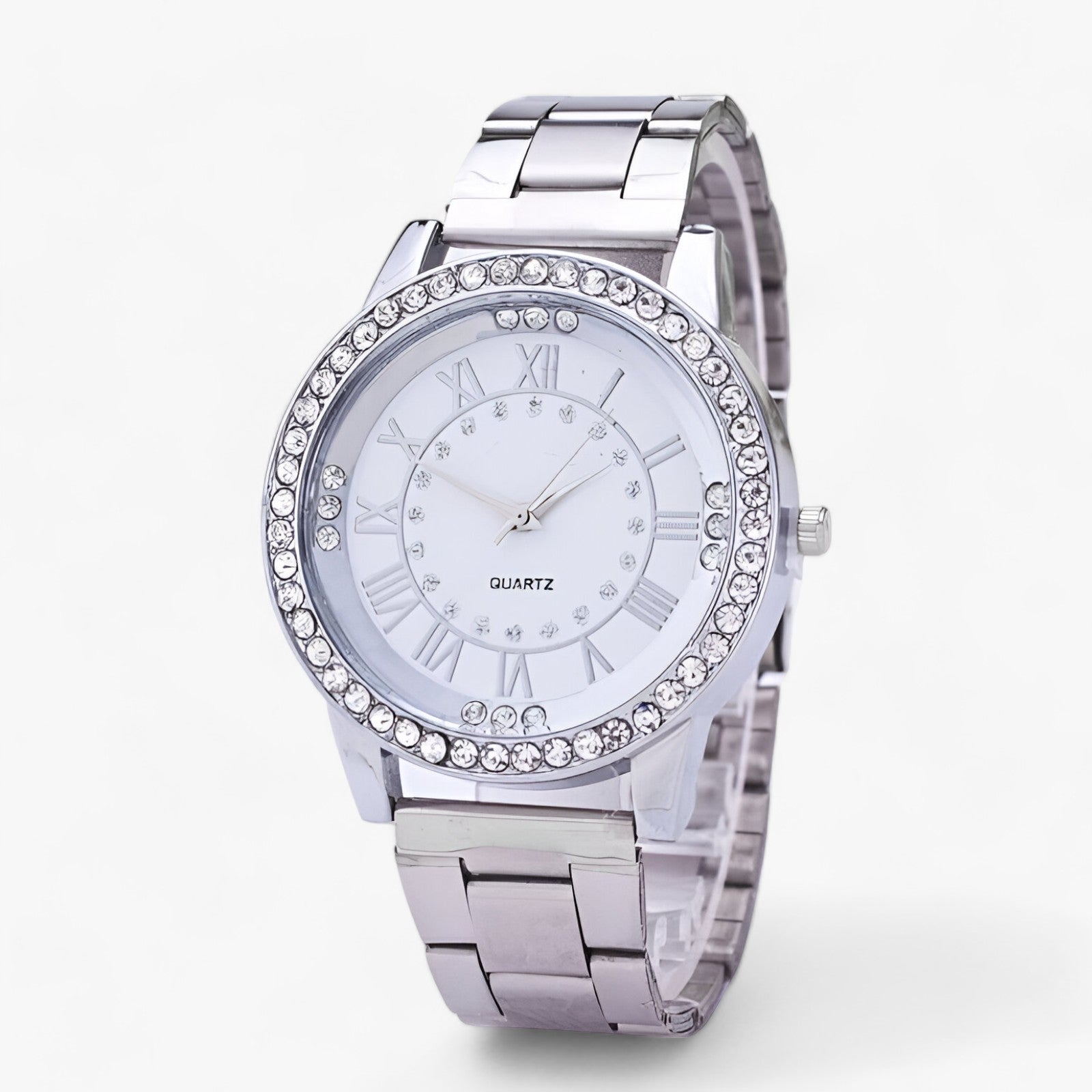 WristGleam - Montre de sport et de loisirs élégante avec cadran orné de diamants